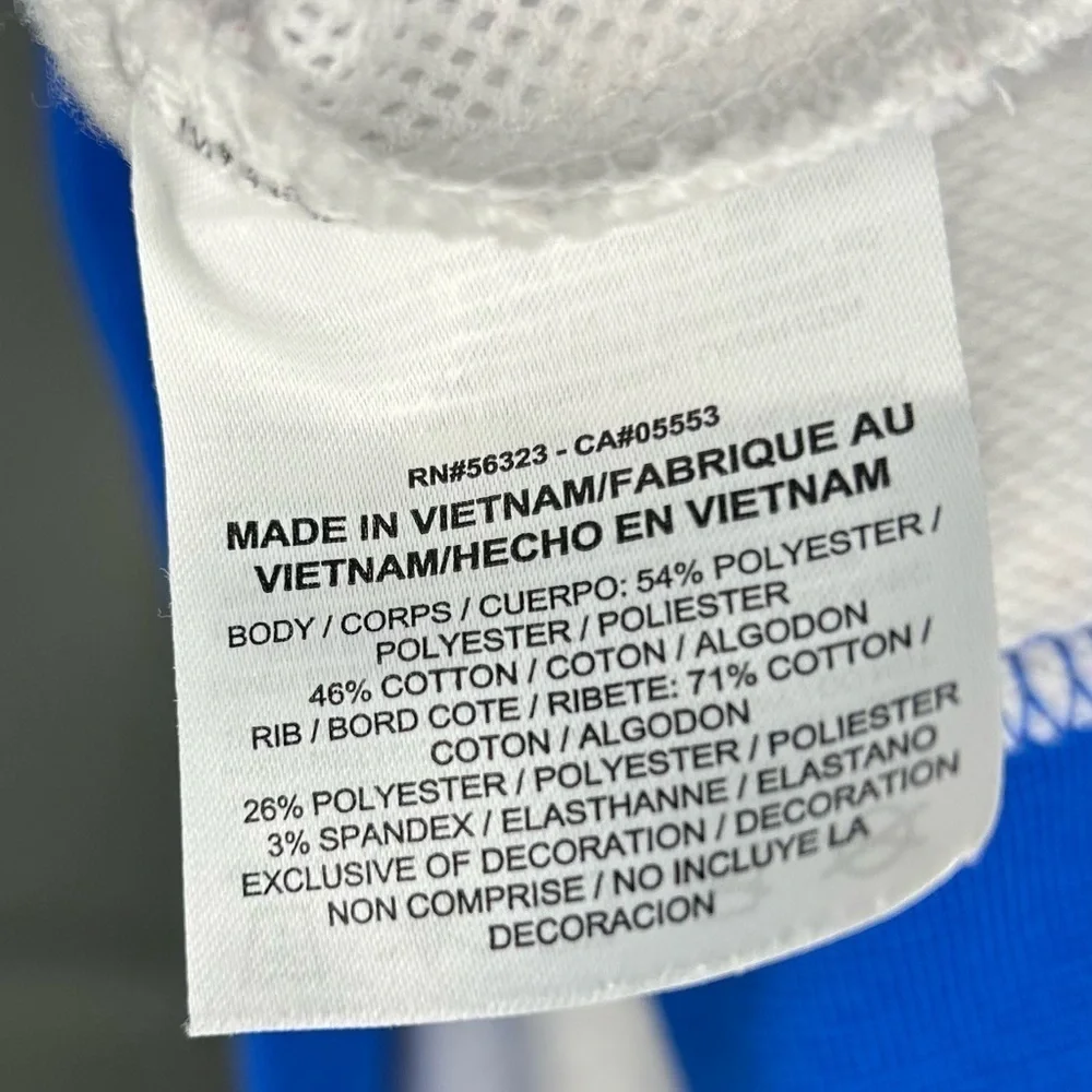 Nike Dri Fit 1/4 Zip Hi Low Sweatshirt Blue White Long Sleeve Women Size Medium